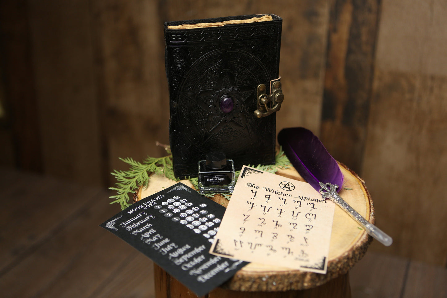 Grimoire with Amethyst Stone