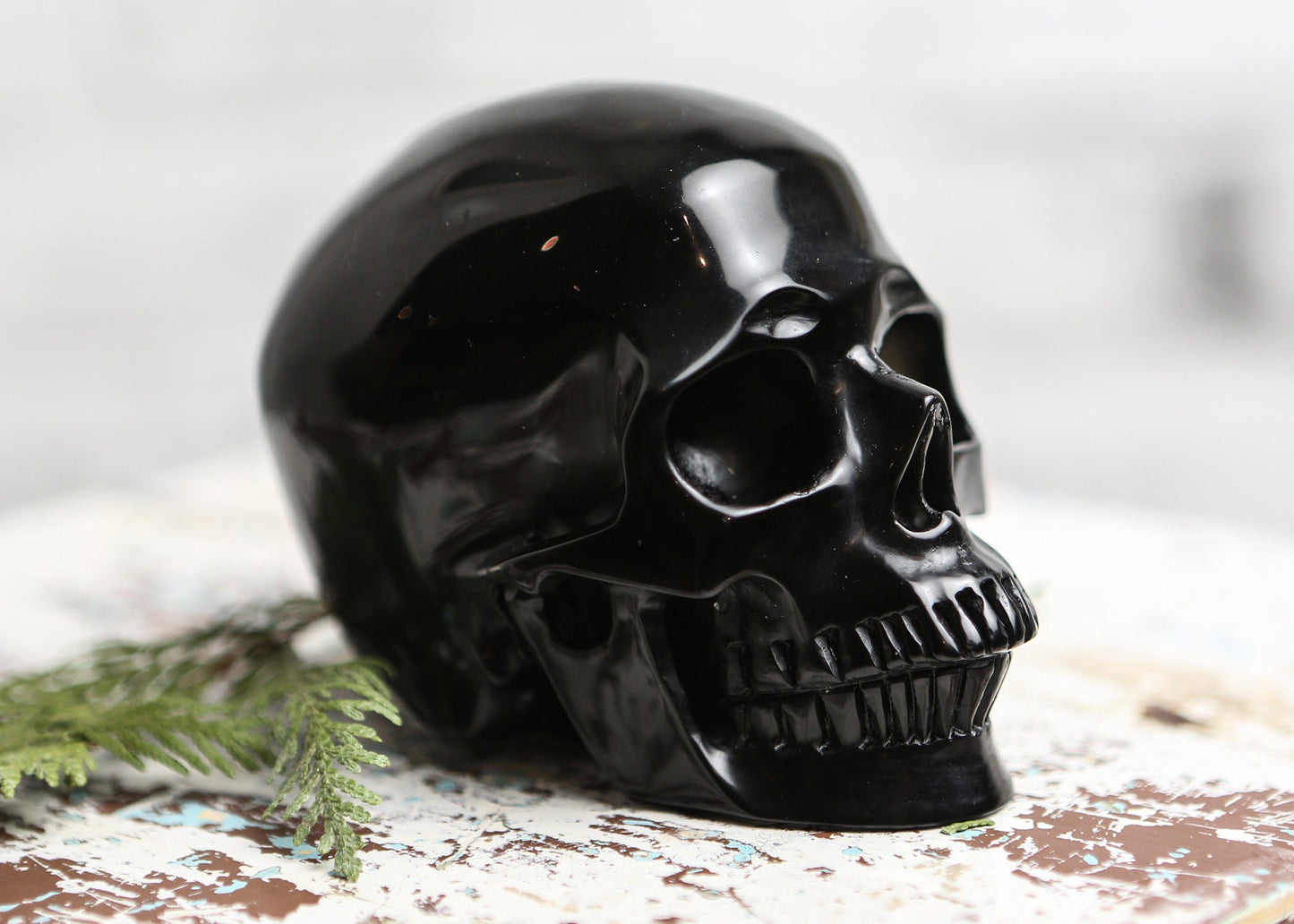 Large Obsidian Crystal Skull