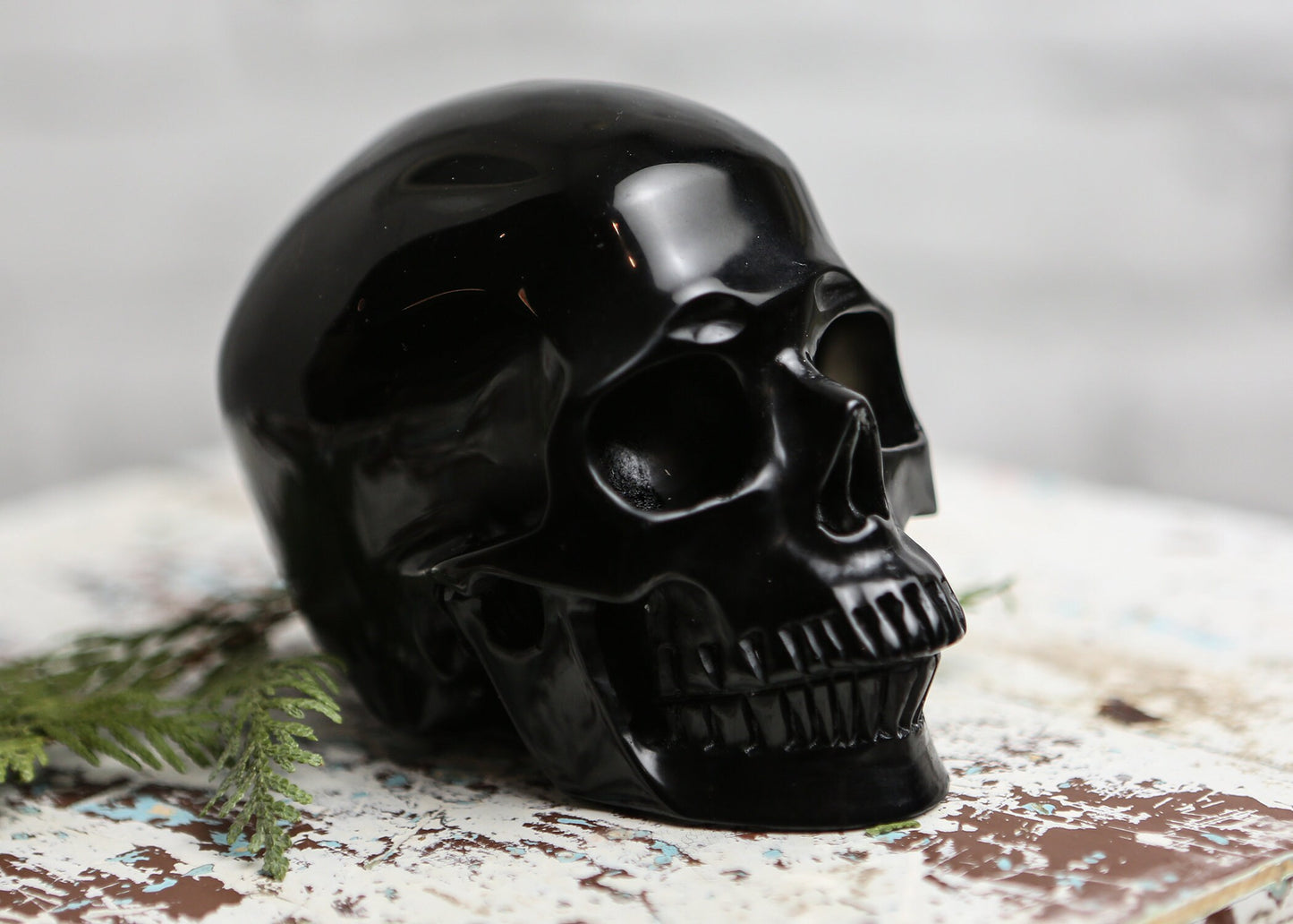 Large Obsidian Crystal Skull