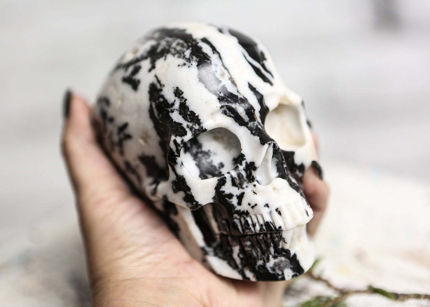 Large Zebra Jasper Crystal Skull