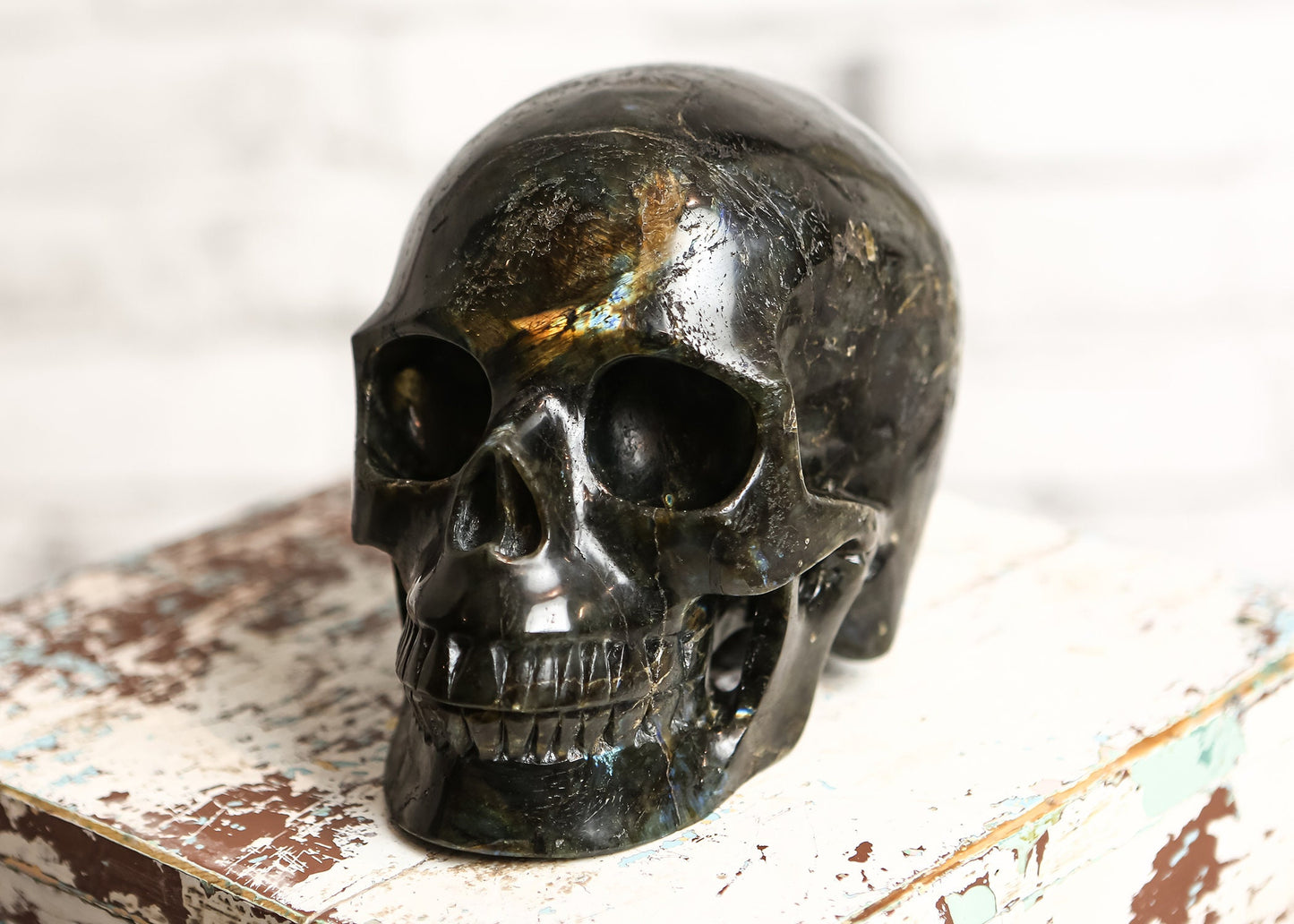 HUGE & POWERFUL Labradorite Crystal Skull - LIFE SIZED