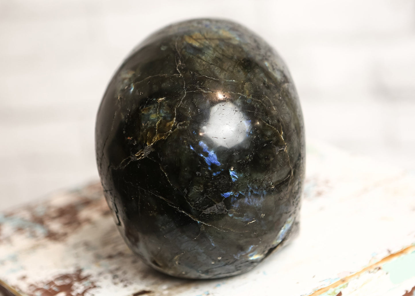 HUGE & POWERFUL Labradorite Crystal Skull - LIFE SIZED