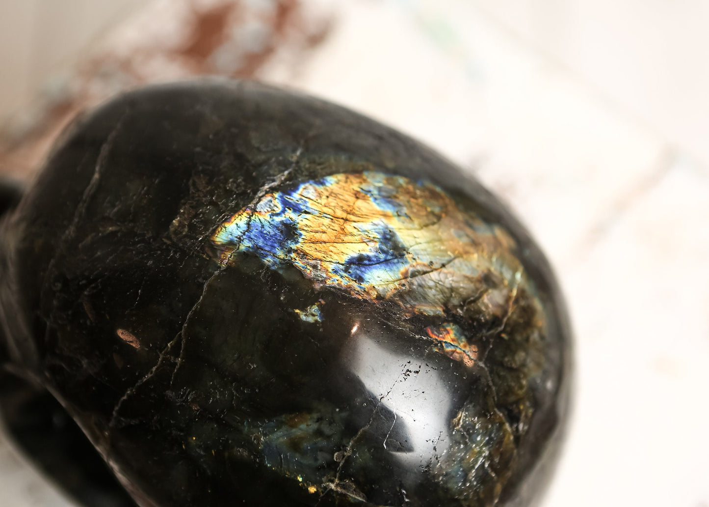 HUGE & POWERFUL Labradorite Crystal Skull - LIFE SIZED