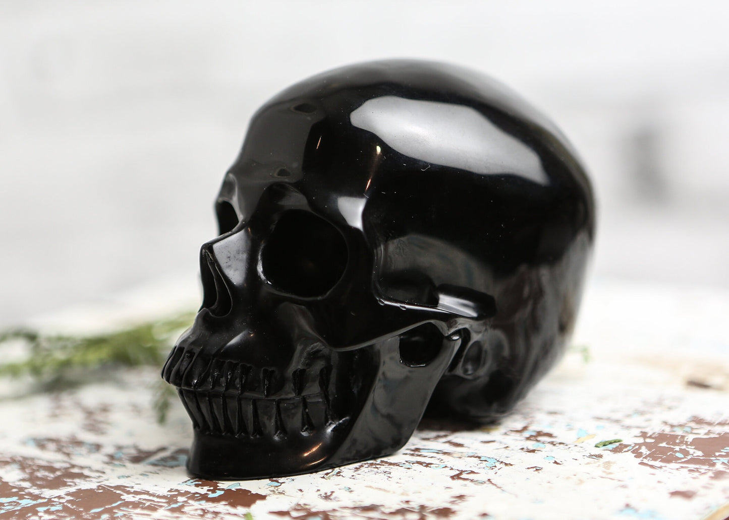 Large Obsidian Crystal Skull