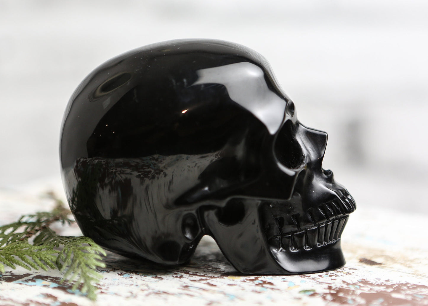 Large Obsidian Crystal Skull