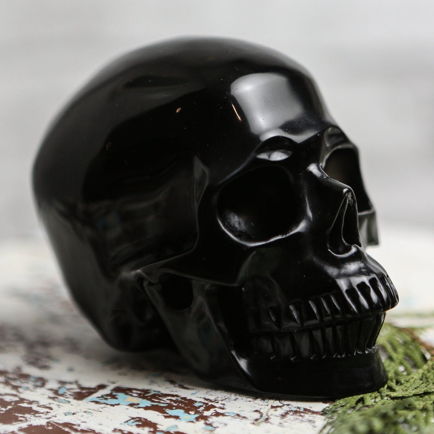 Large Obsidian Crystal Skull