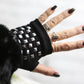 Metal Rivet Fingerless Gloves