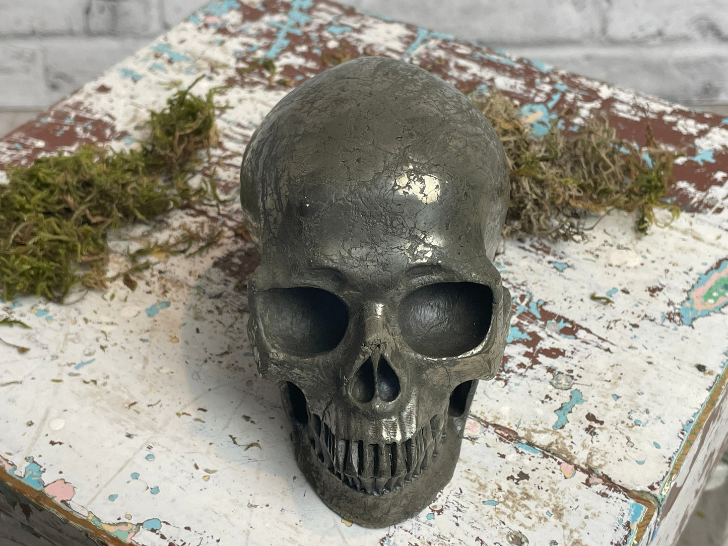 Large Pyrite Crystal Skull