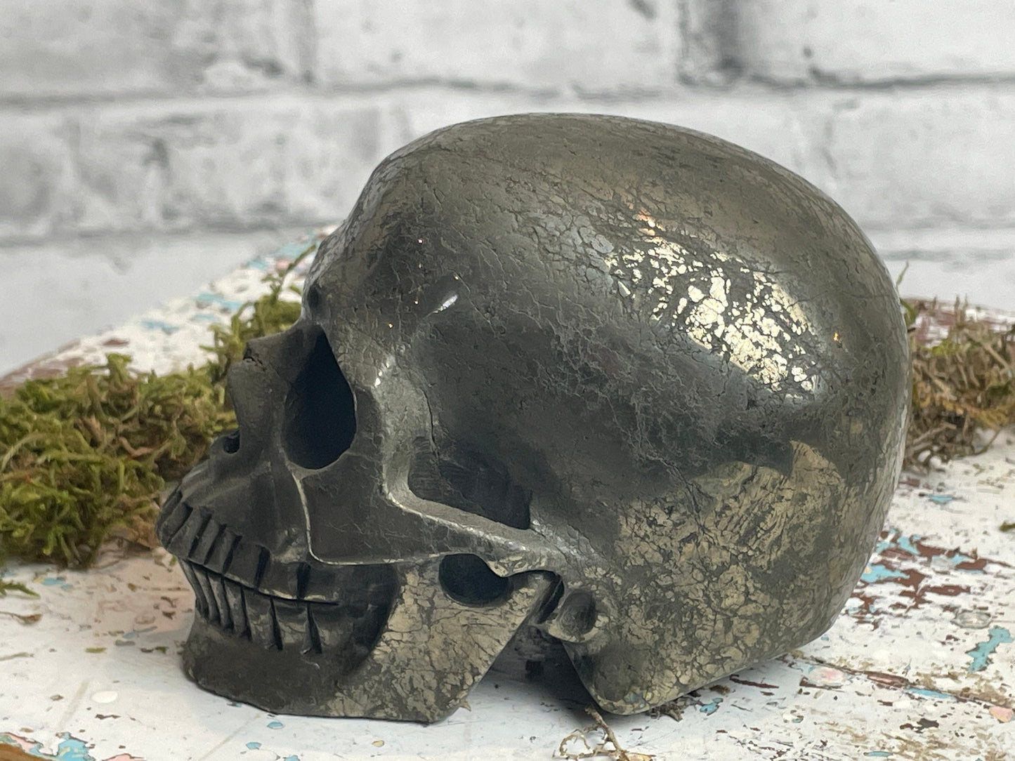 Large Pyrite Crystal Skull