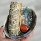 Smudge Kit Palo Santo and Sage Add a Stand if you want, Choose your shell Spotted feather included