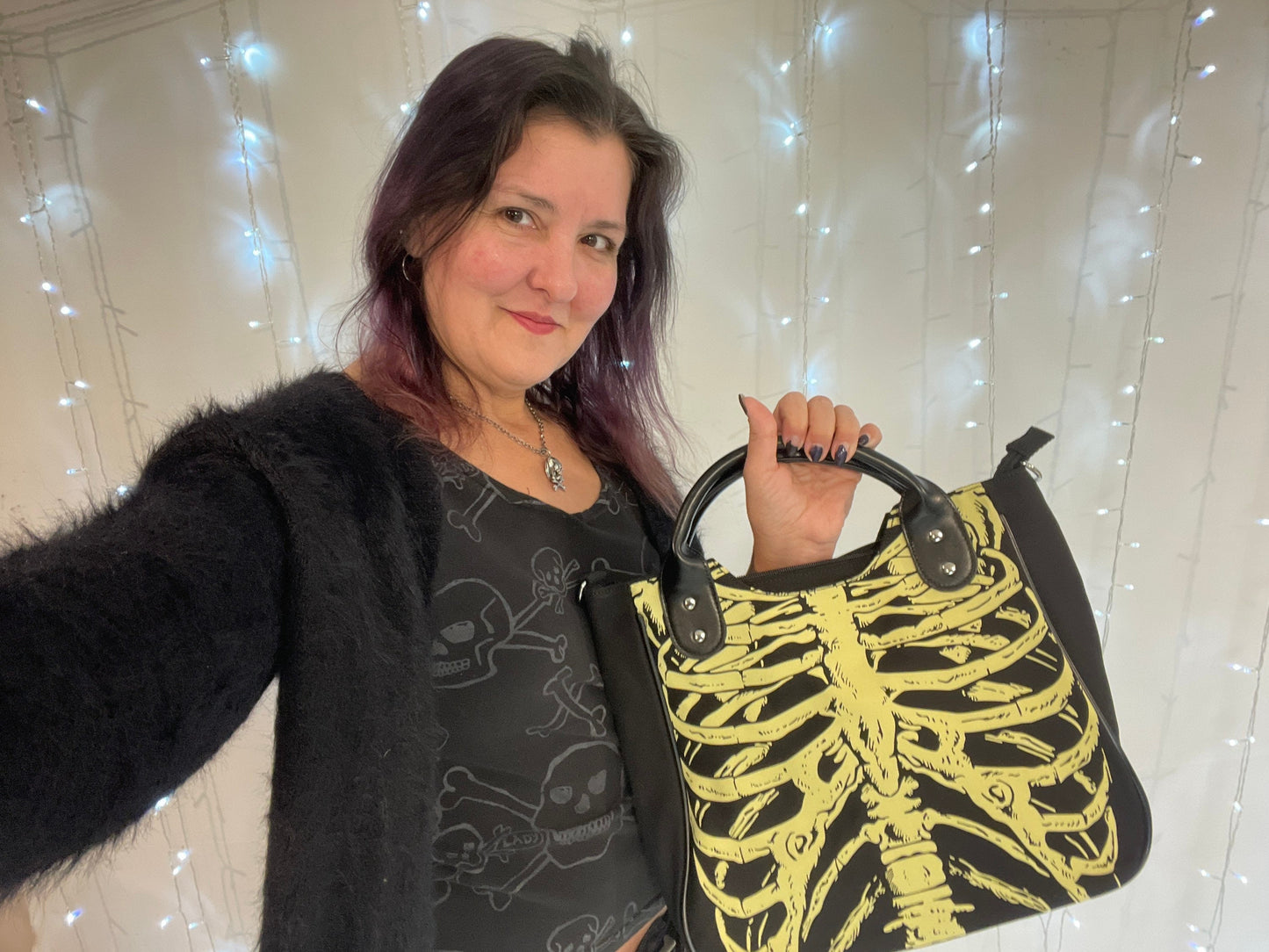 Goth Skeleton Rib Cage Purse Handbag