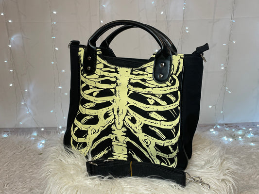 Goth Skeleton Rib Cage Purse Handbag