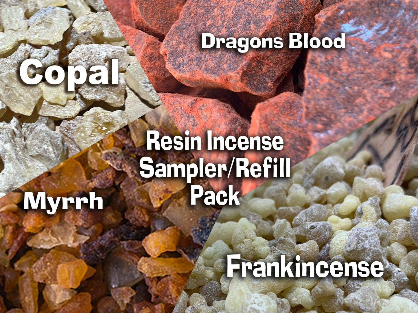 SAMPLER of Resin Incense - Dragons Blood, Myrrh, Copal & Frankincense