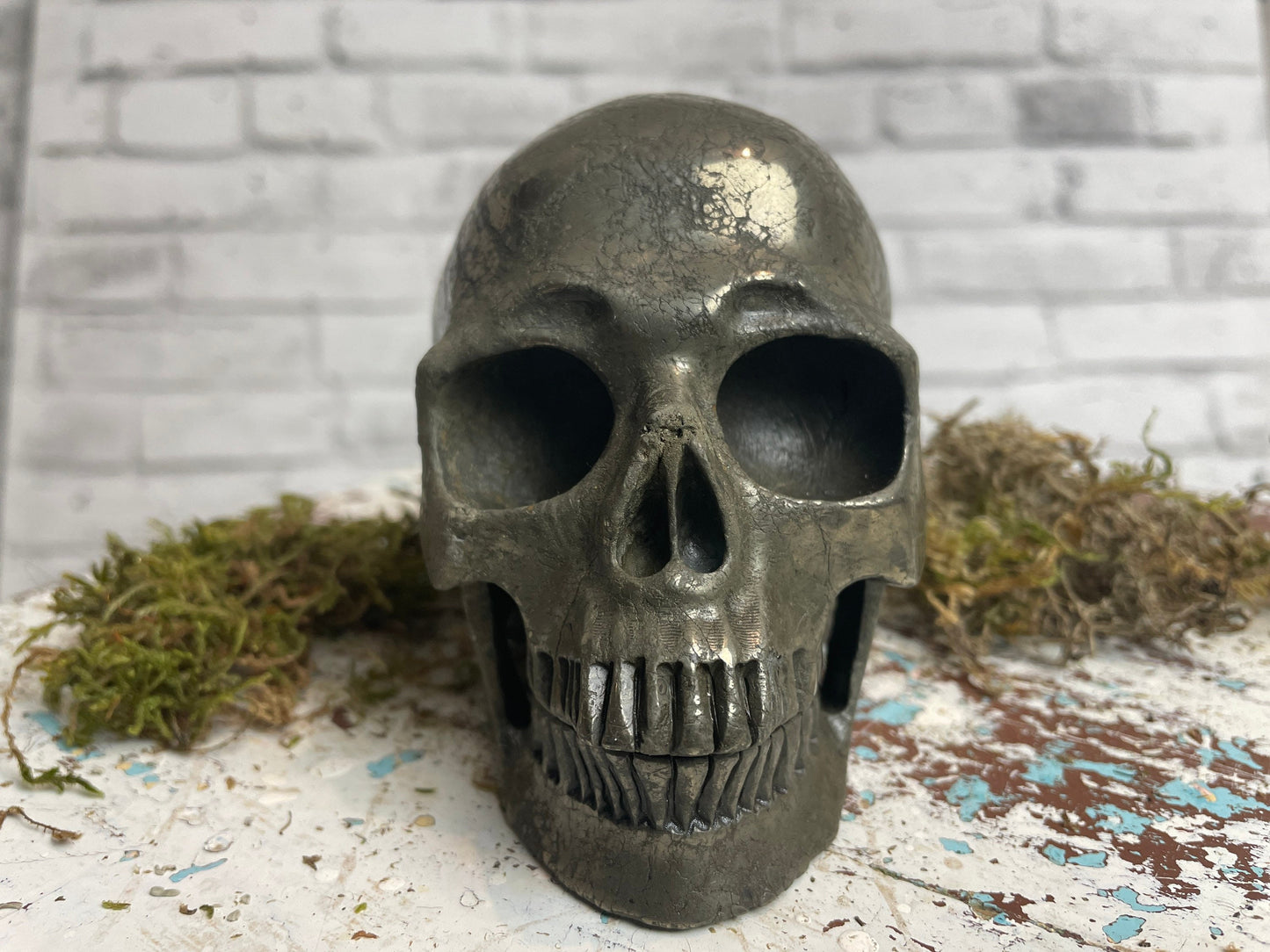 Large Pyrite Crystal Skull