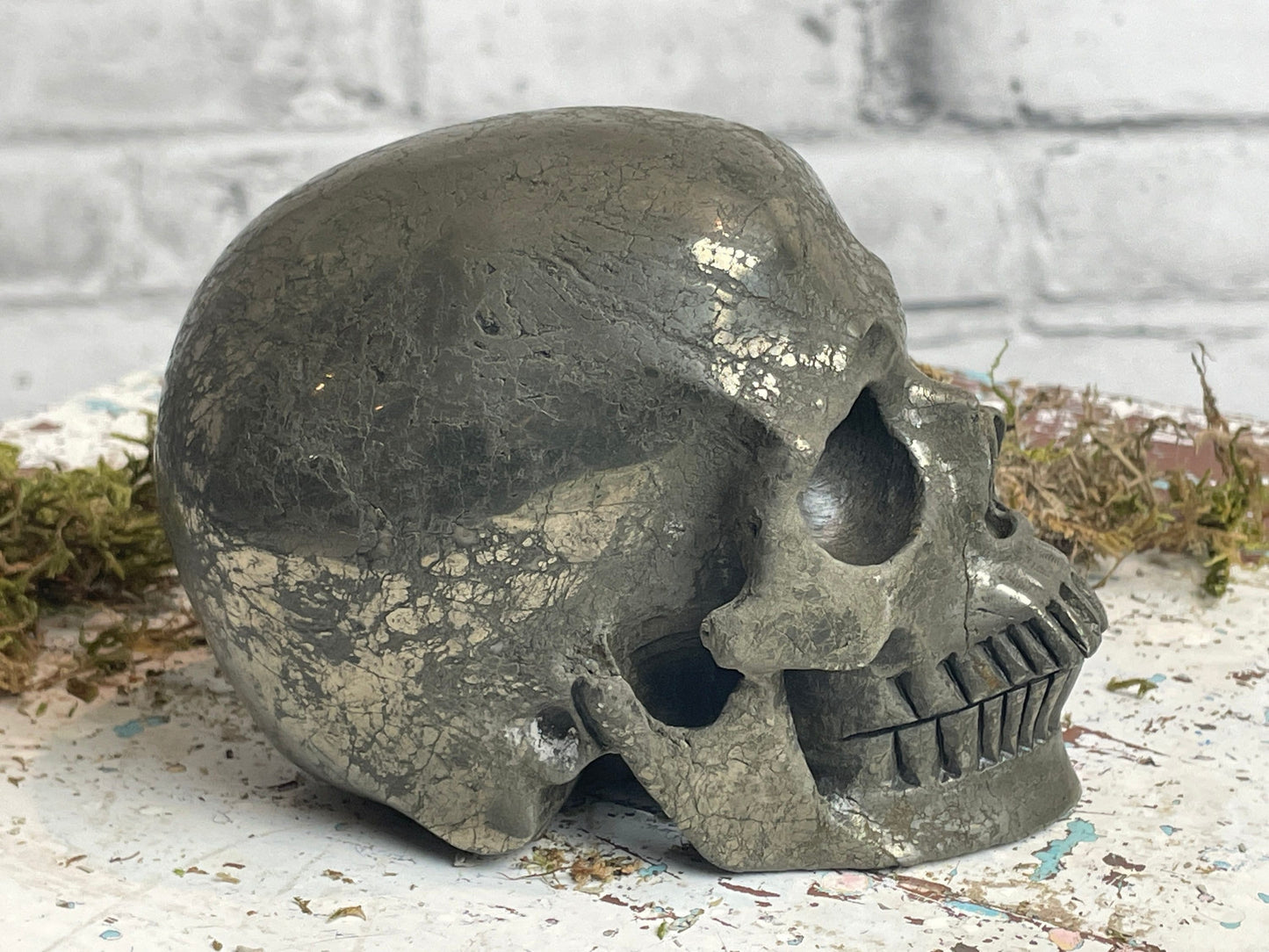 Large Pyrite Crystal Skull