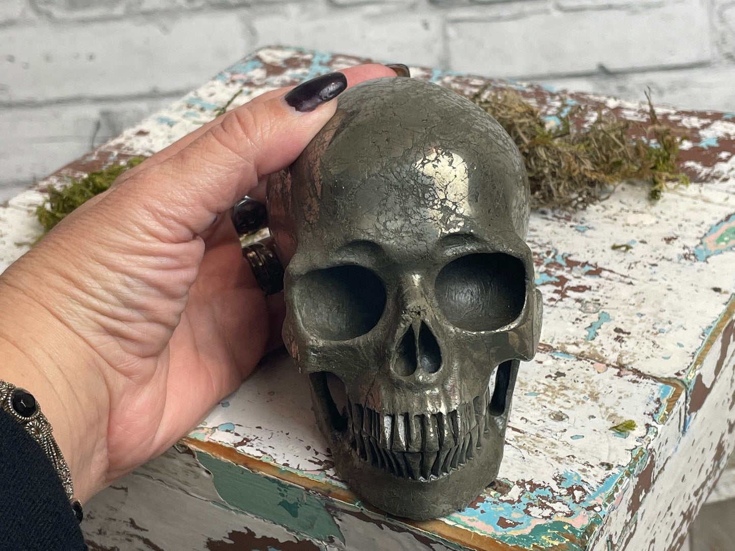 Large Pyrite Crystal Skull