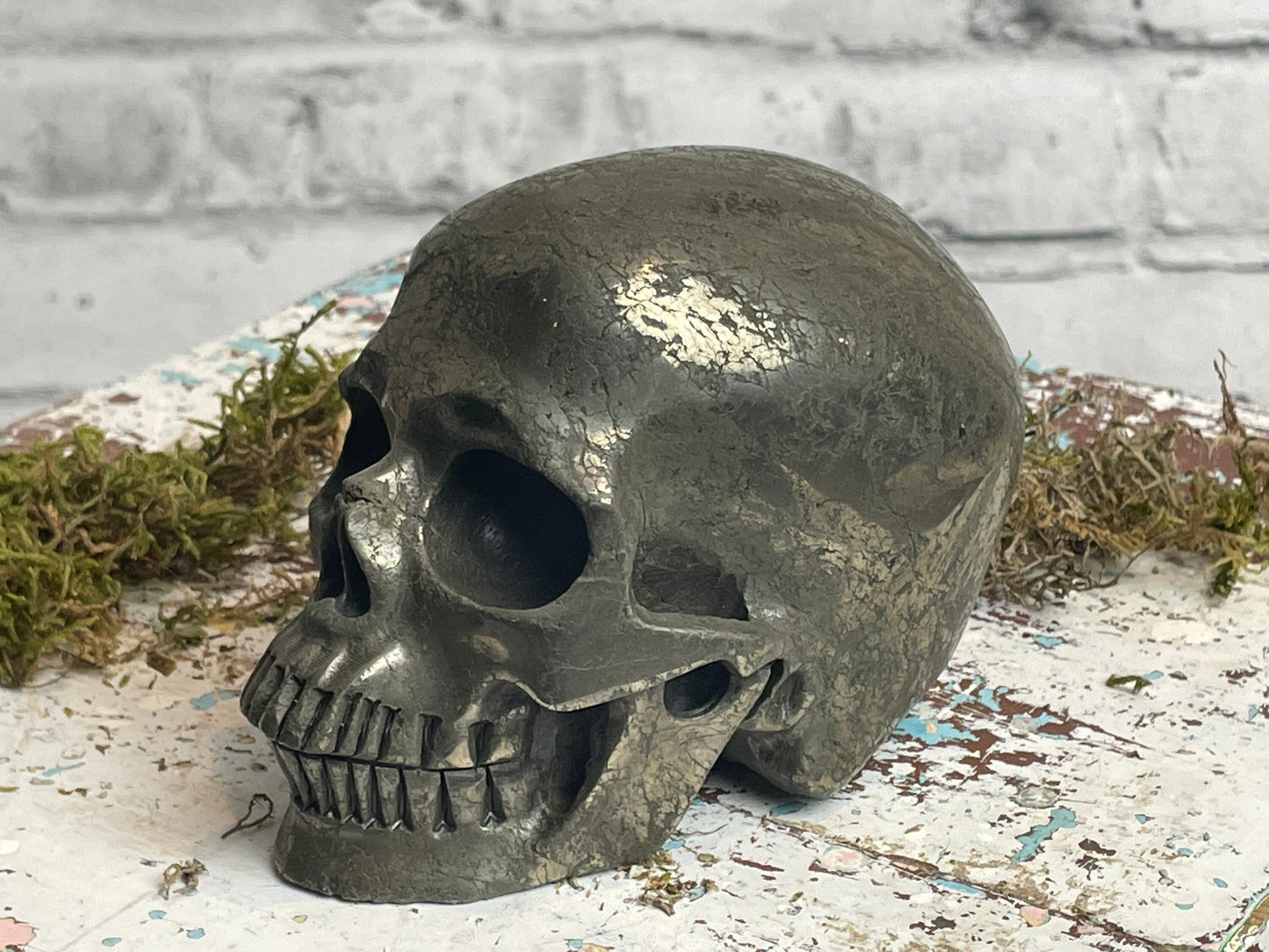 Large Pyrite Crystal Skull