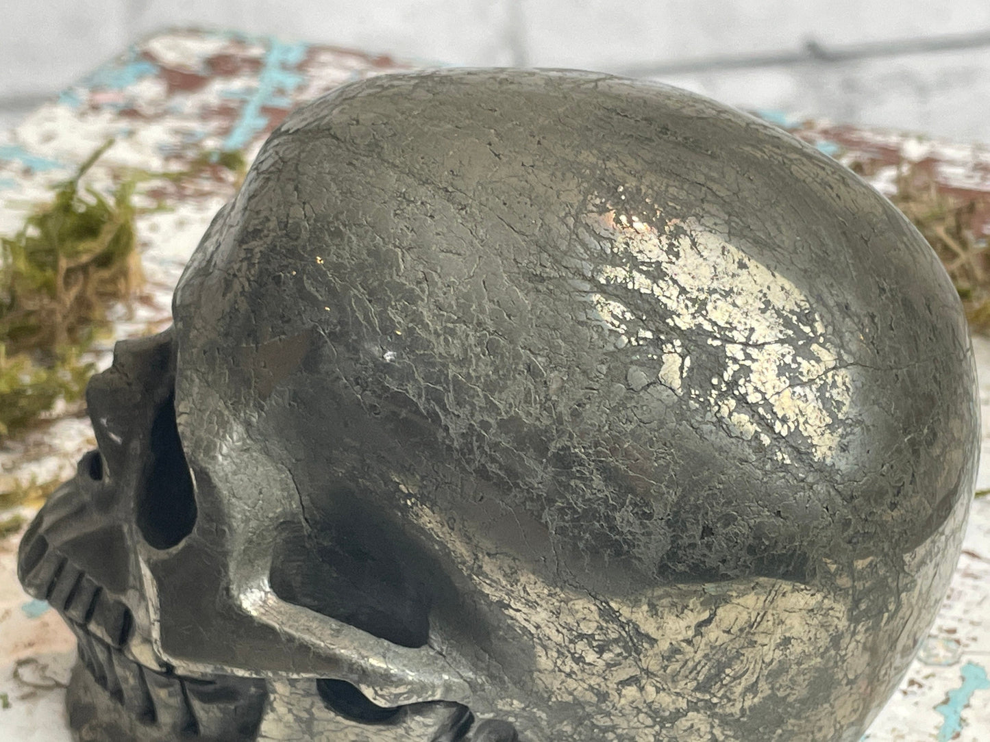 Large Pyrite Crystal Skull