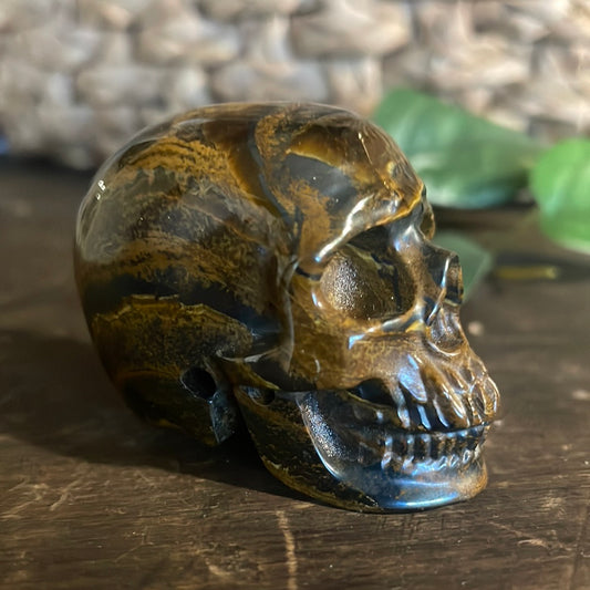 Tiger Eye Crystal Skull