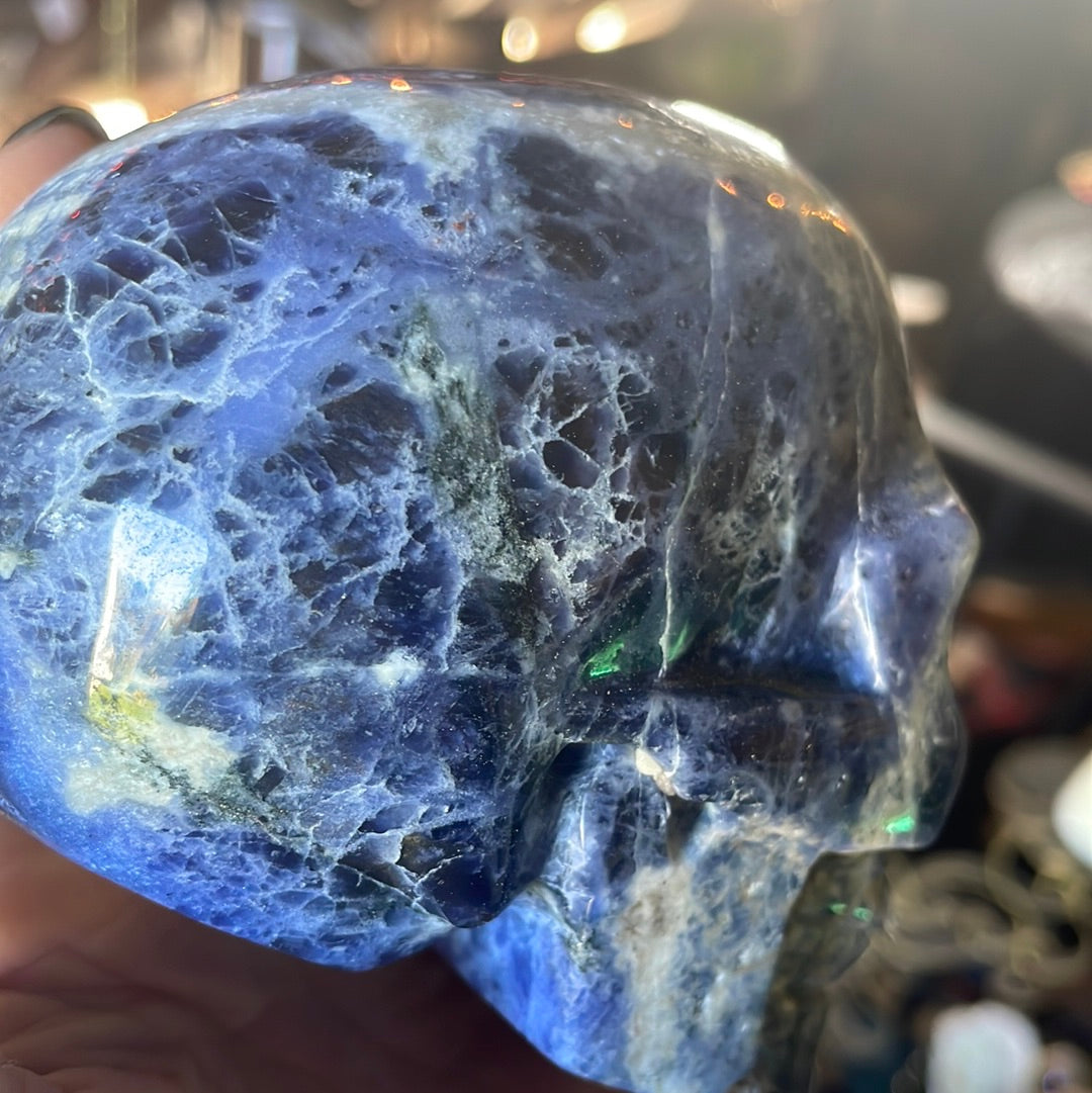 Large Sodalite Crystal Skull