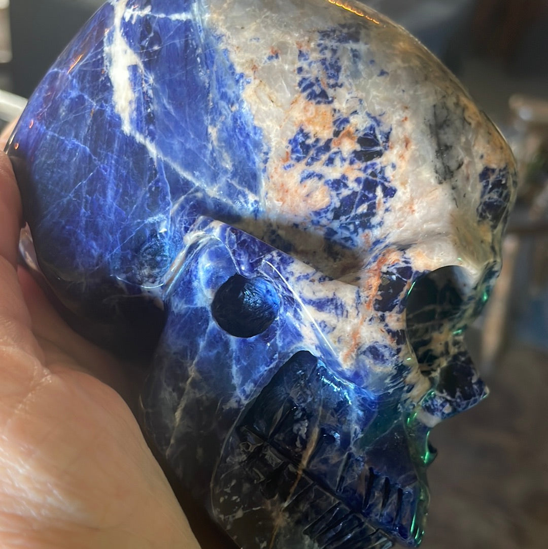 Large Sodalite Crystal Skull