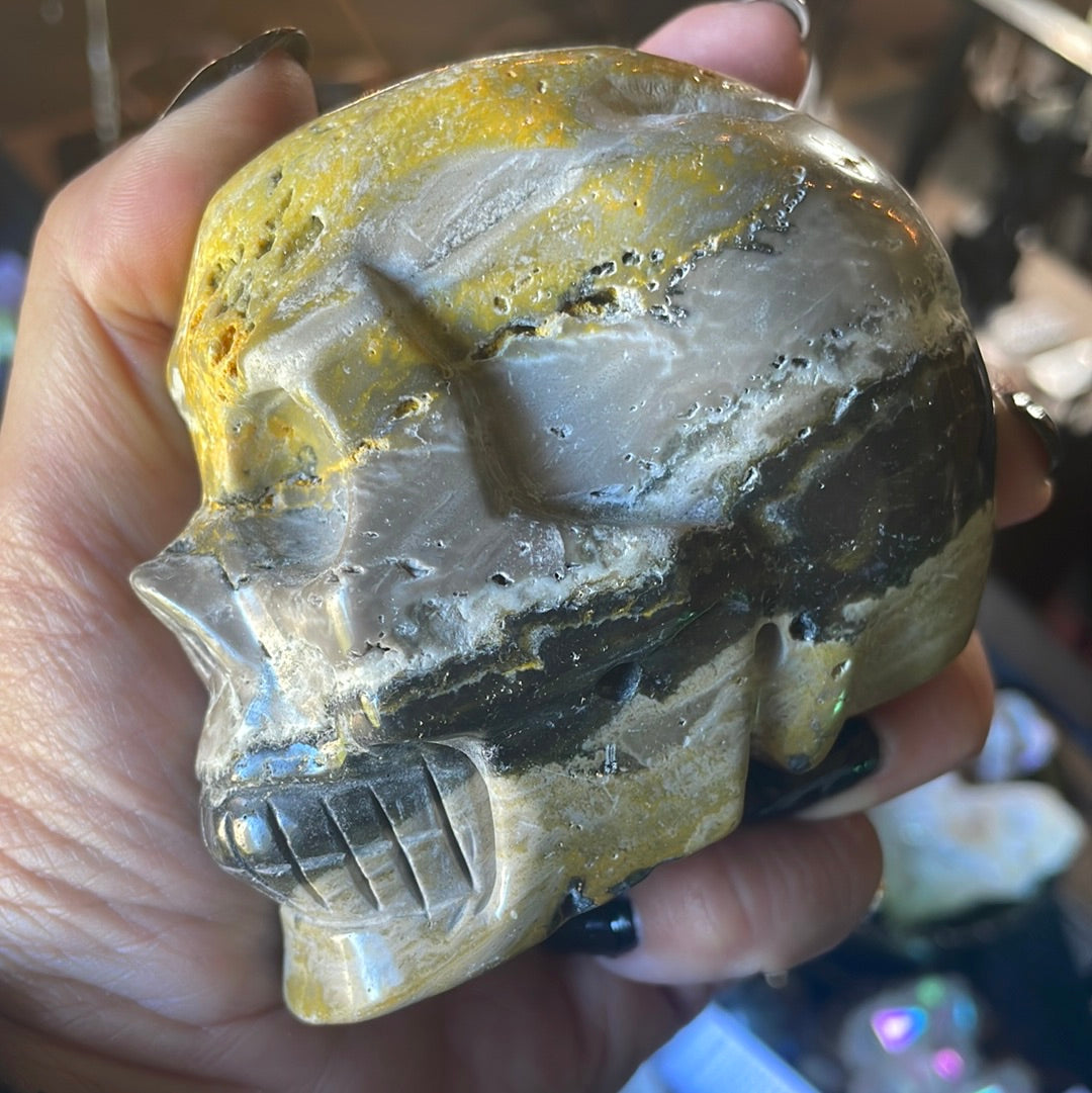 Bumblebee Jasper Crystal Skull