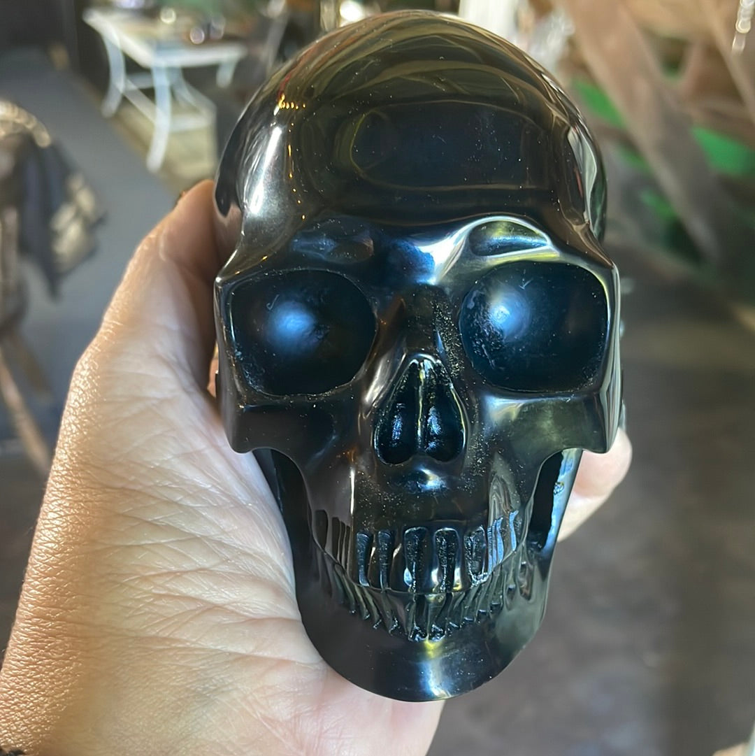 Large Obsidian Crystal Skull