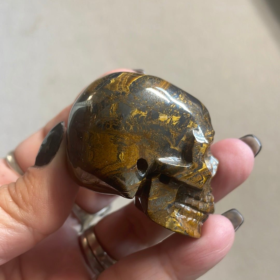 Tiger Eye Crystal Skull