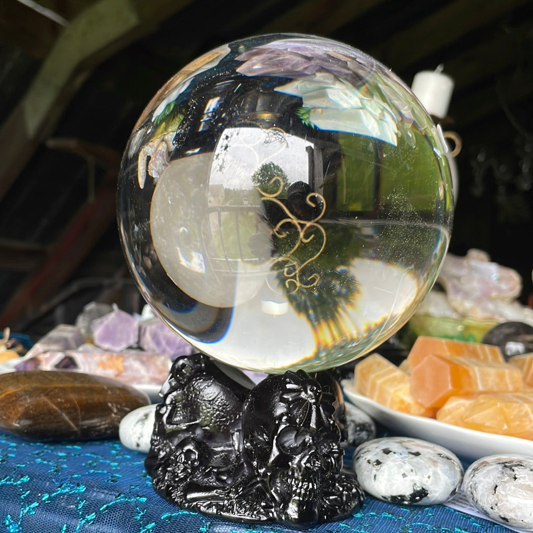 Gothic Skull Crystal Sphere Stands