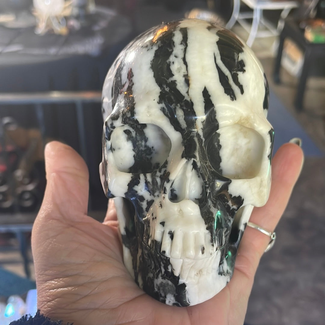 Large Zebra Jasper Crystal Skull