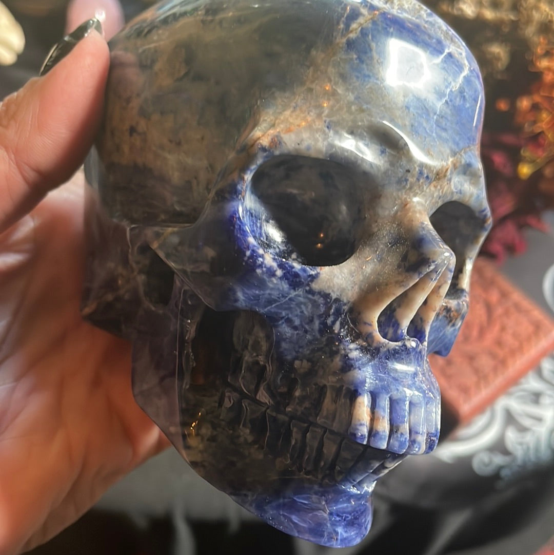 Large Sodalite Crystal Skull