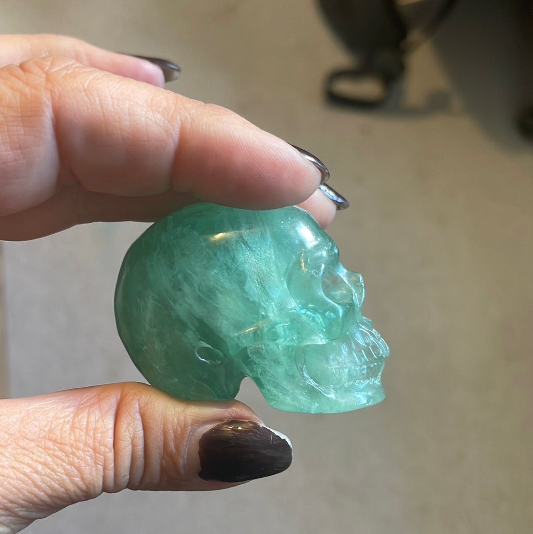 Green Flourite Crystal Skull