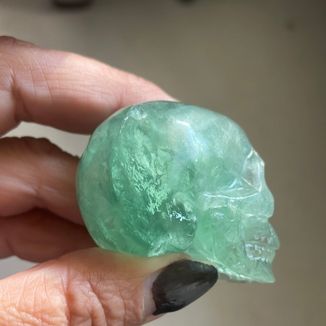 Green Flourite Crystal Skull