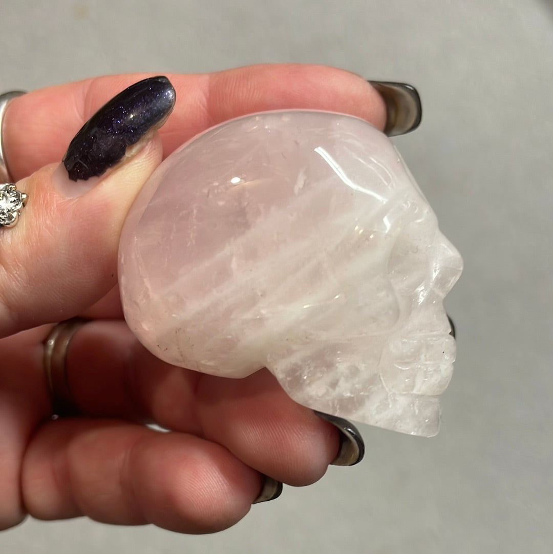 Rose Quartz Crystal Skull