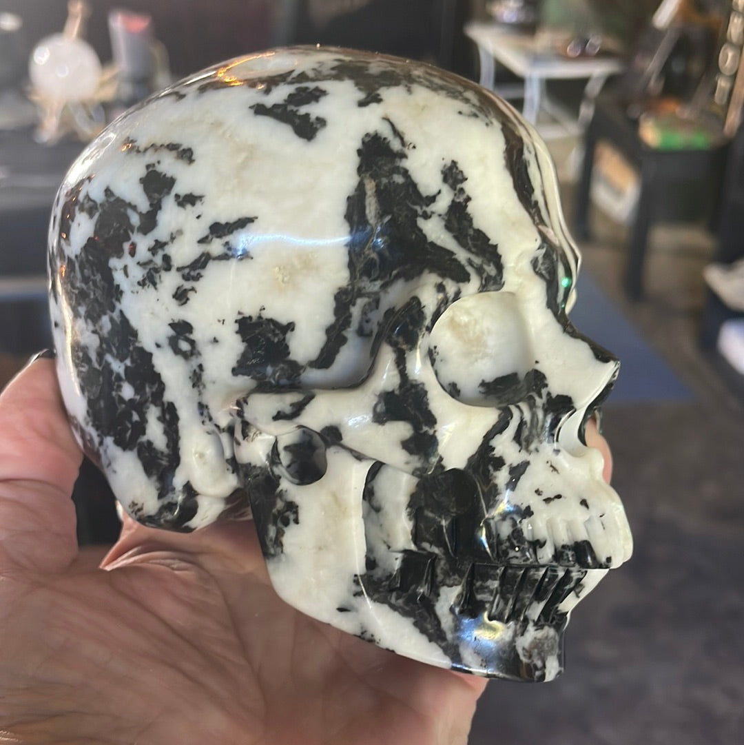 Large Zebra Jasper Crystal Skull