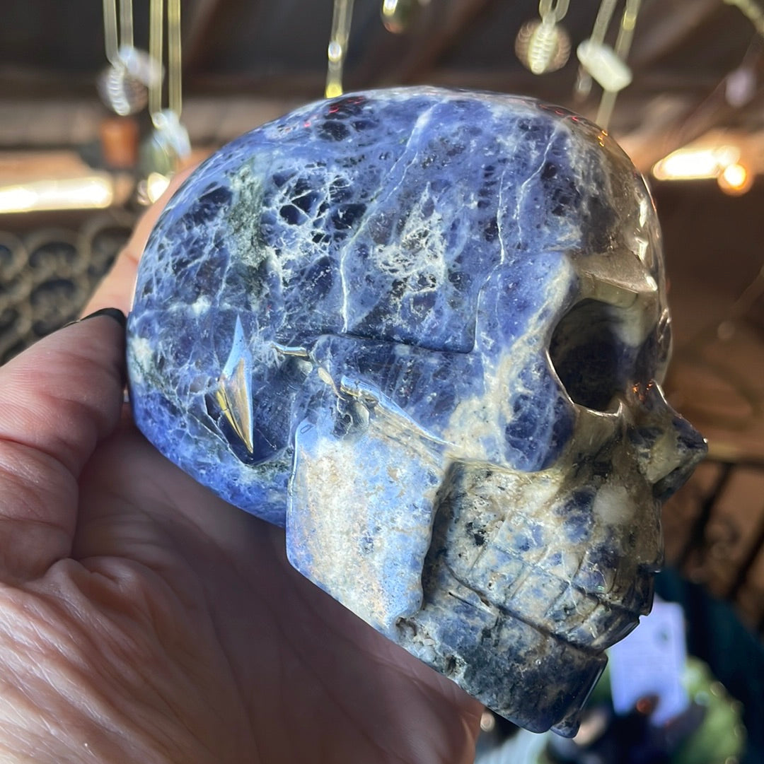 Large Sodalite Crystal Skull