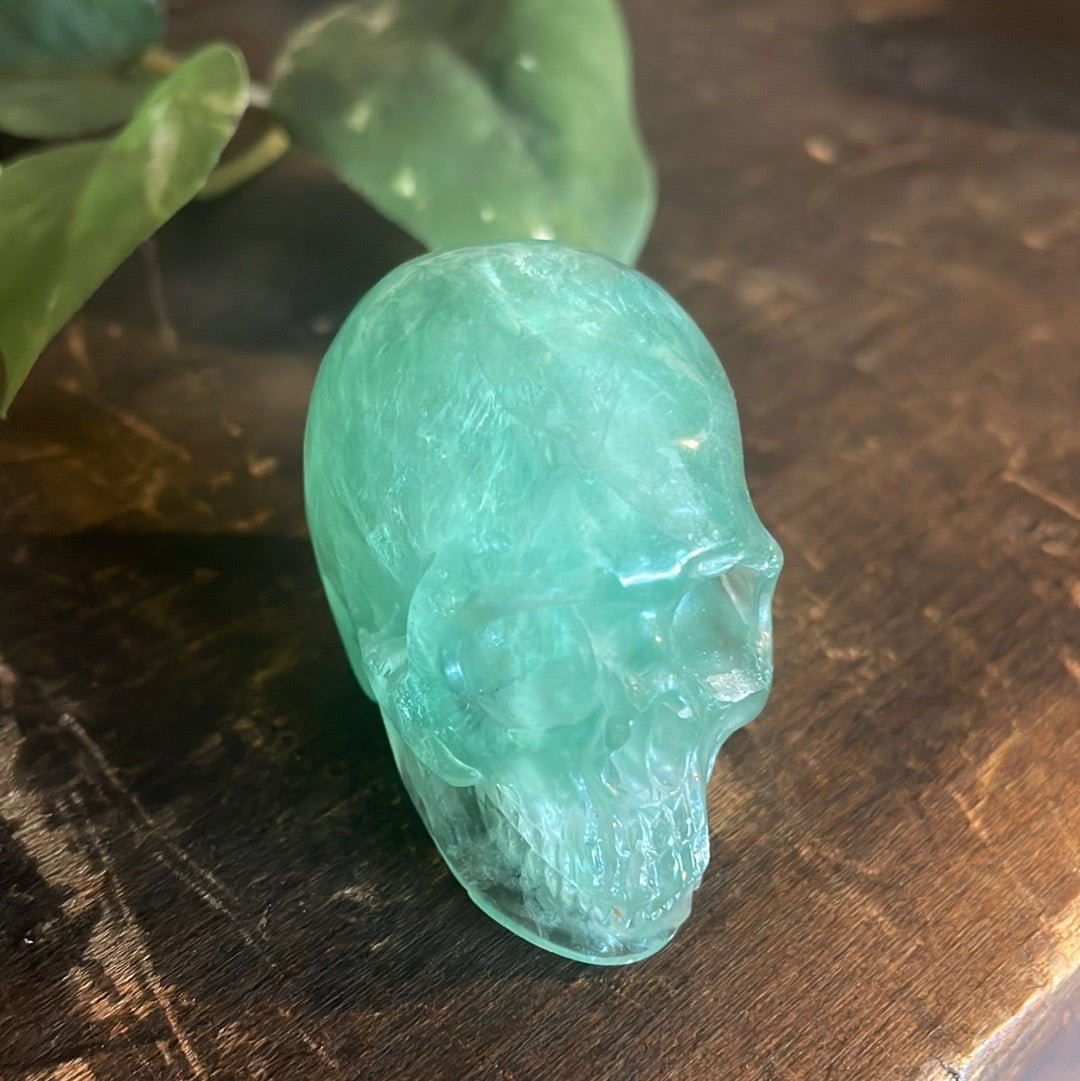 Green Flourite Crystal Skull