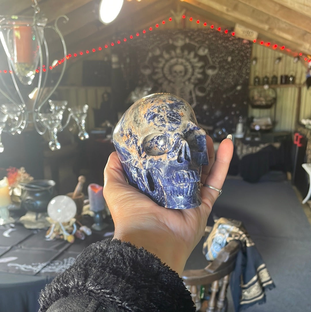 Large Sodalite Crystal Skull