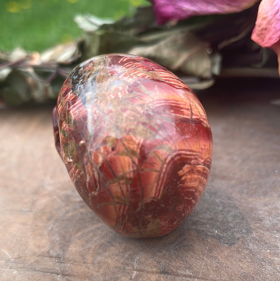 Red snakeskin Jasper Crystal Skull