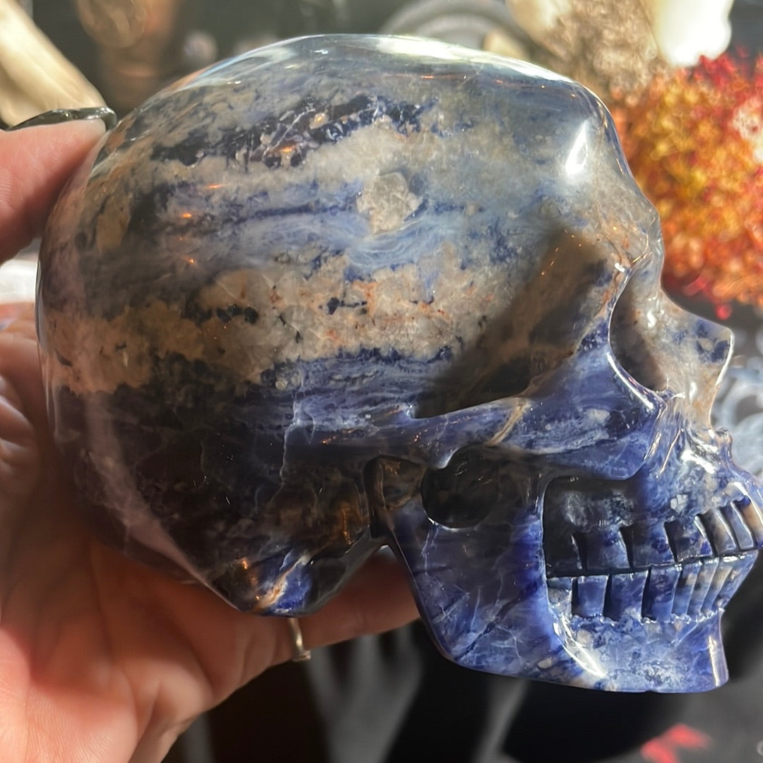 Large Sodalite Crystal Skull