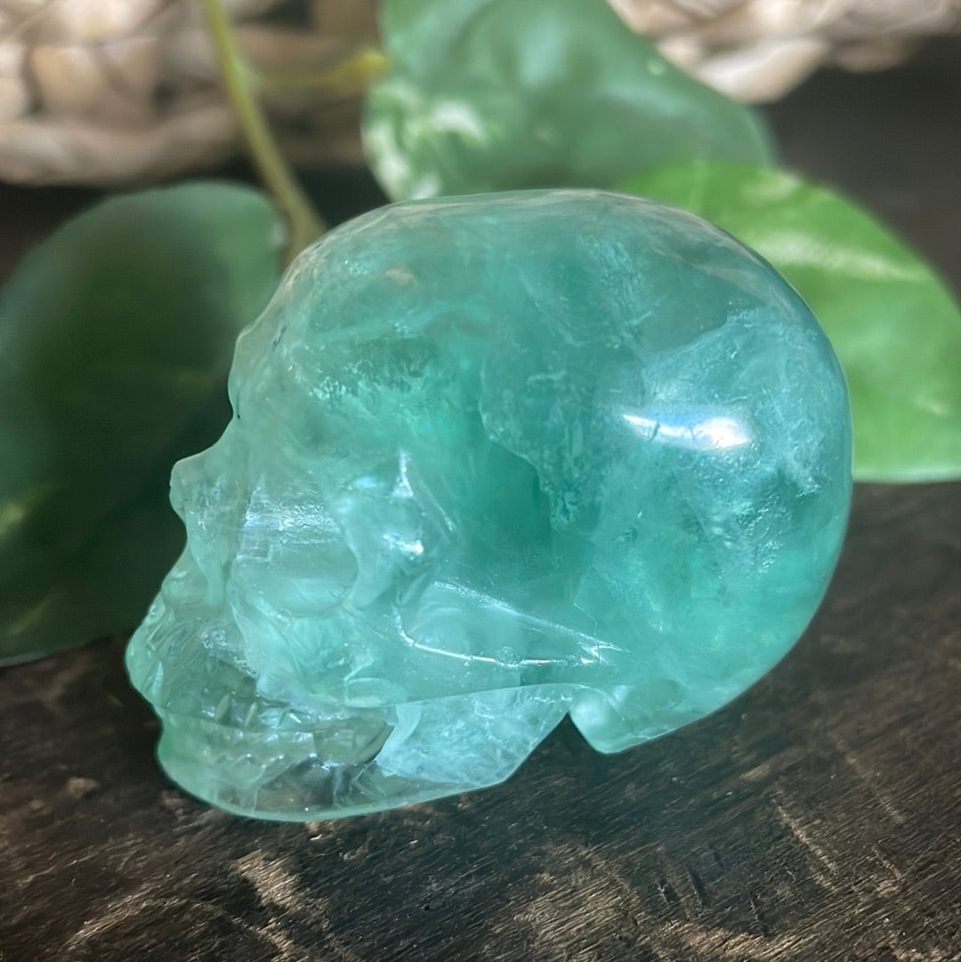 Green Flourite Crystal Skull