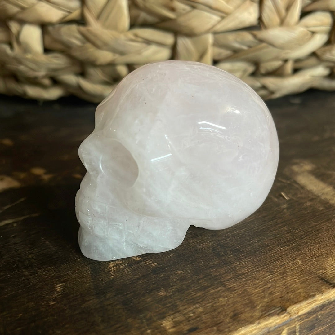 Rose Quartz Crystal Skull