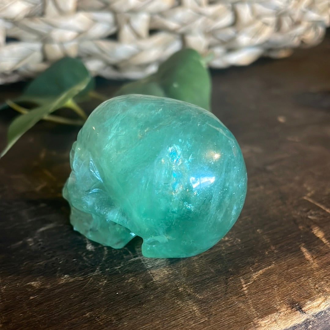 Green Flourite Crystal Skull