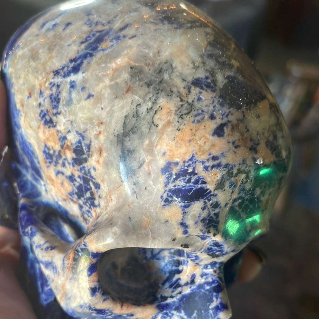 Large Sodalite Crystal Skull