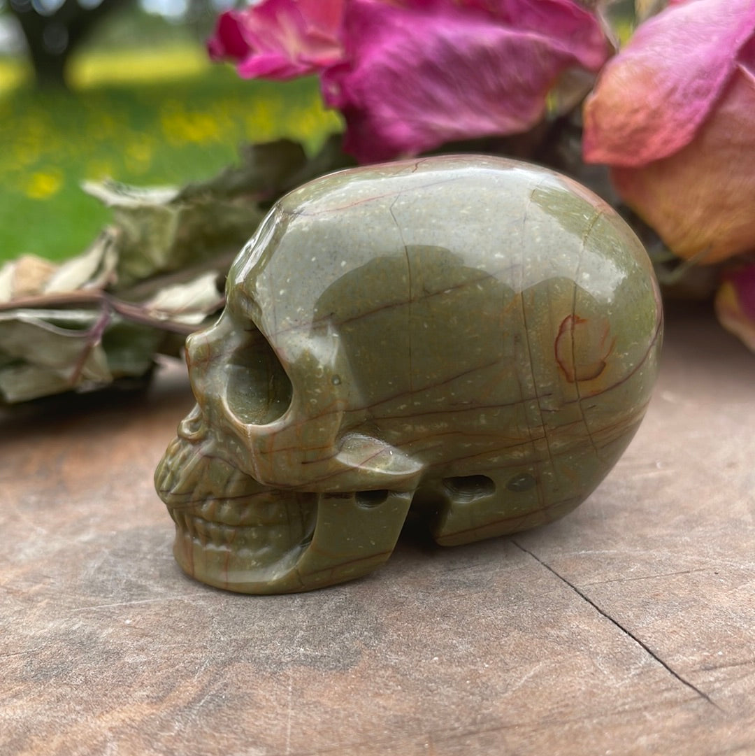 Bamboo Leaf Crystal Skull