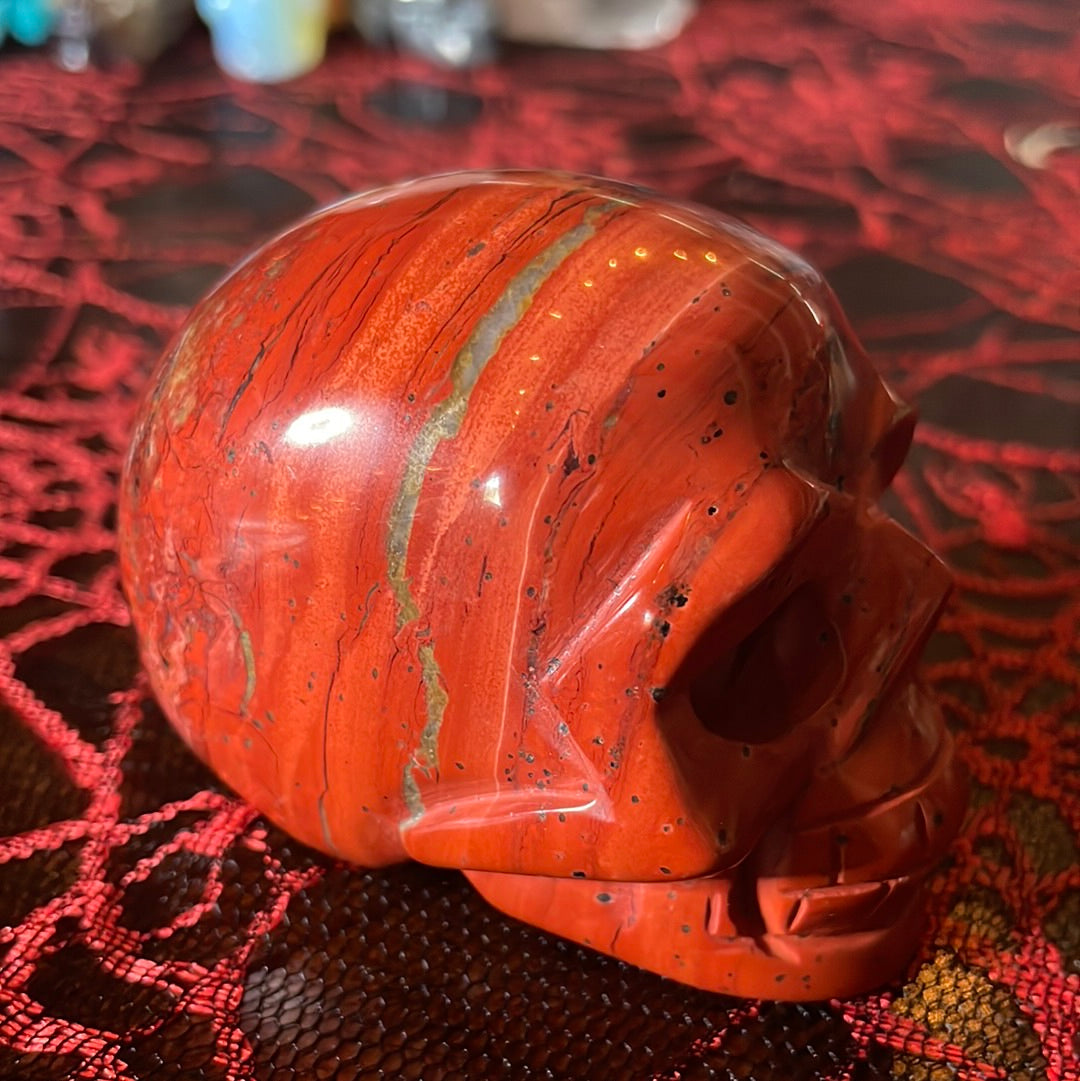 Red Jasper Crystal Skull