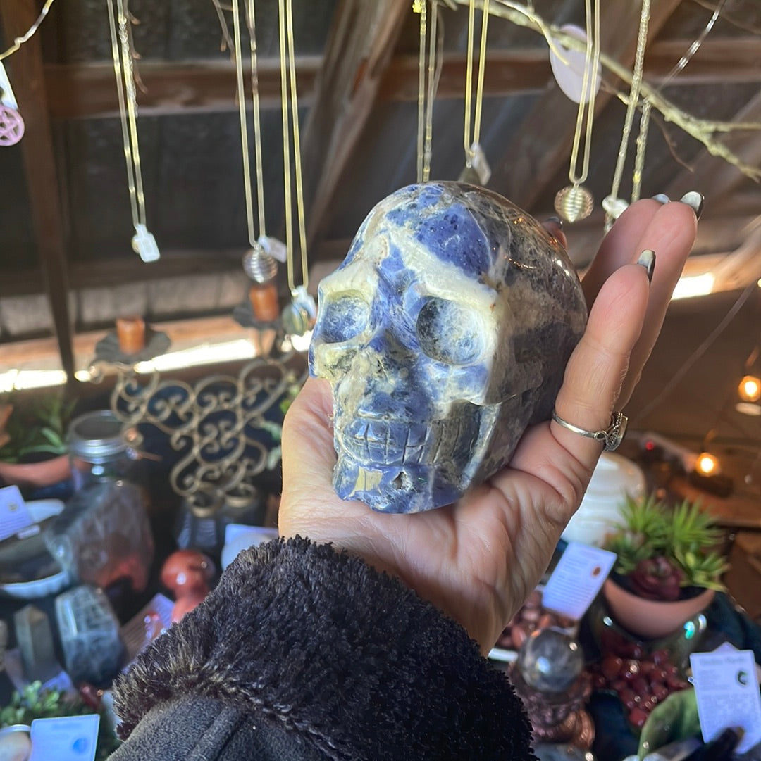 Large Sodalite Crystal Skull