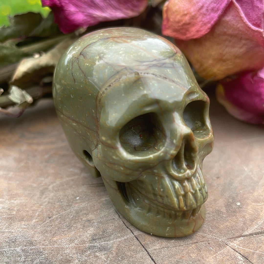 Bamboo Leaf Crystal Skull