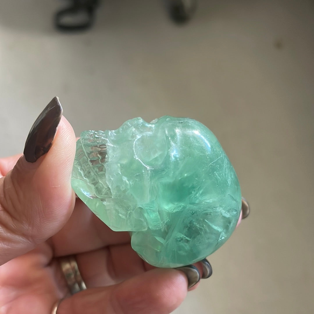 Green Flourite Crystal Skull