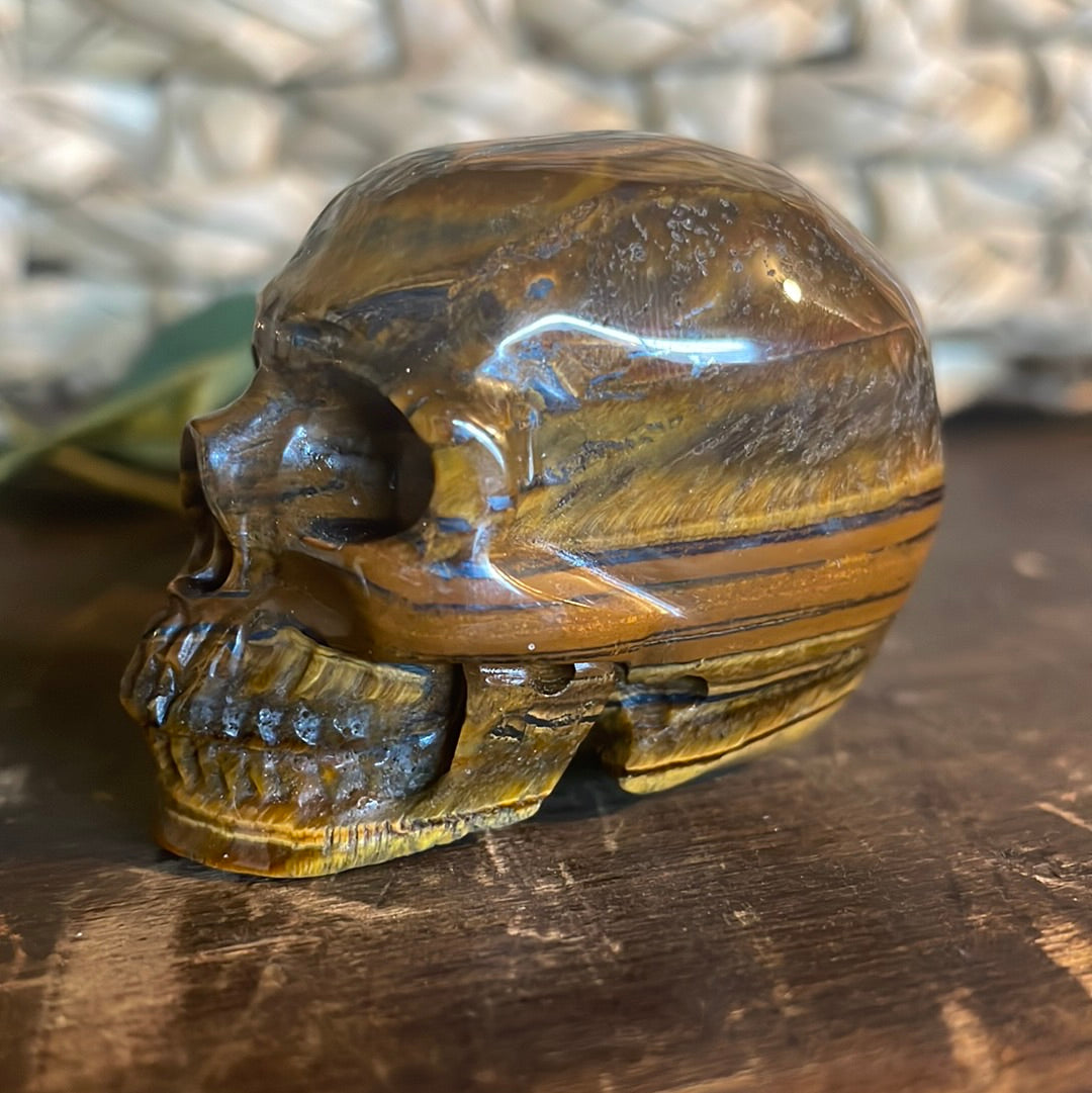 Tiger Eye Crystal Skull